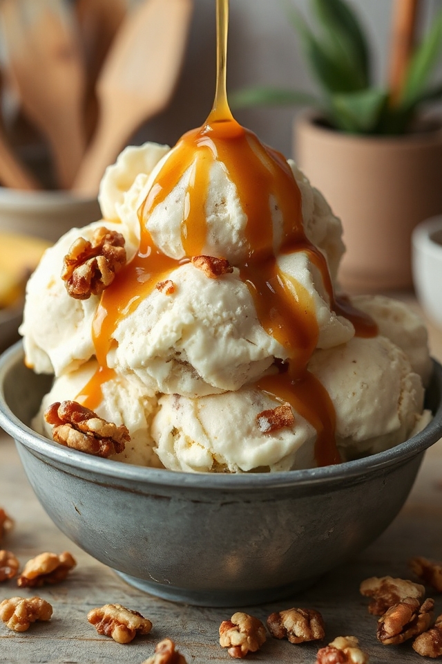 caramelized banana buttermilk ice cream