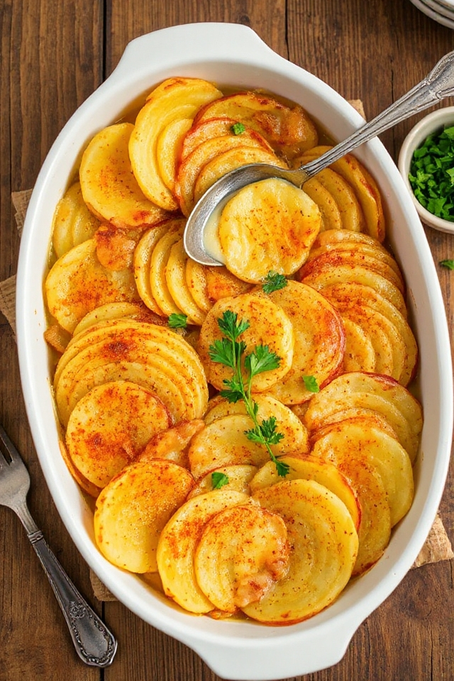 creamy scalloped potato dish