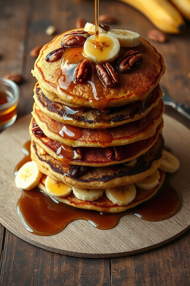delicious banana pecan pancakes