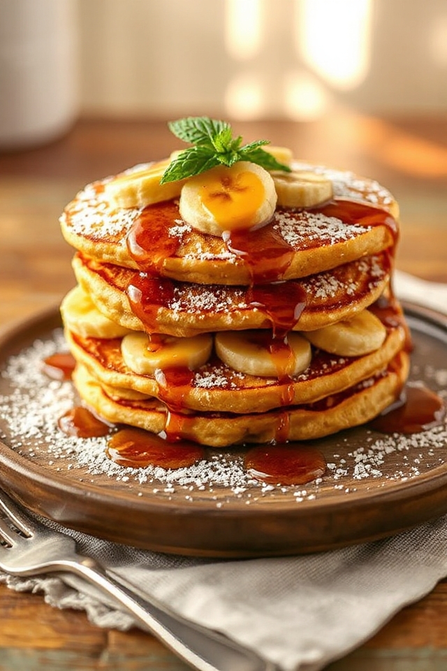 delightful banana buttermilk pancakes