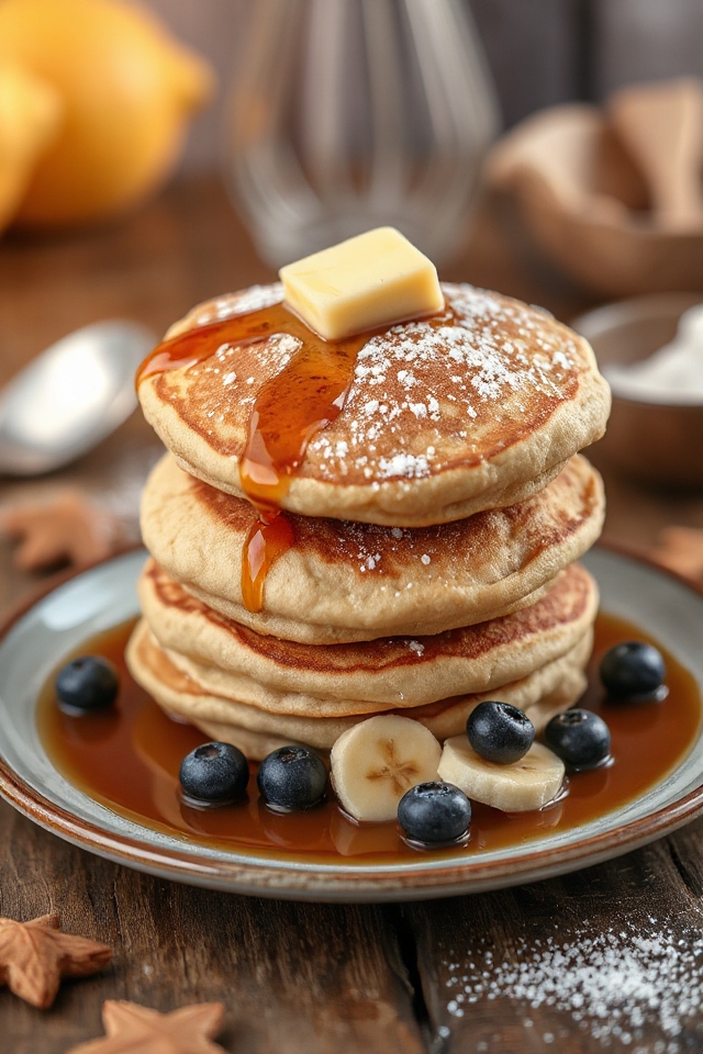 fluffy buttermilk wheat pancakes