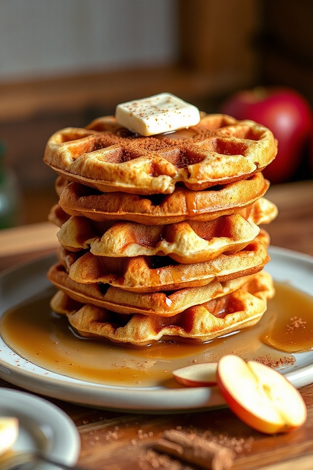 spiced apple buttermilk waffles