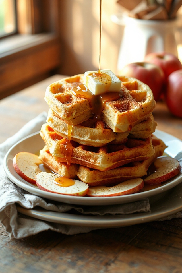 spiced apple buttermilk waffles